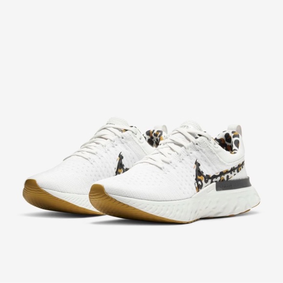 Nike Women's White and Leopard Print Sneakers - Picture 1 of 8
